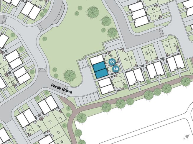 Site plan, 2 bedroom houses - artist's impression subject to change